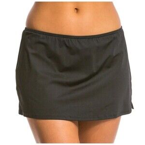 Jantzen Women's Solid Skirted Swim Skirt Bikini Bottom sz  8 Black